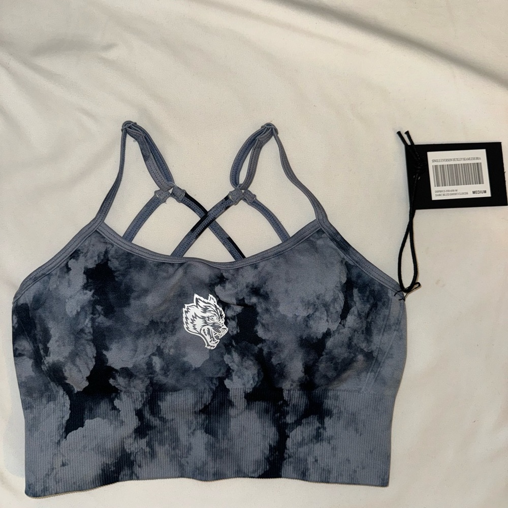 DARC SPORT single everson seamless Huxley bra in darc blue ghost clouds